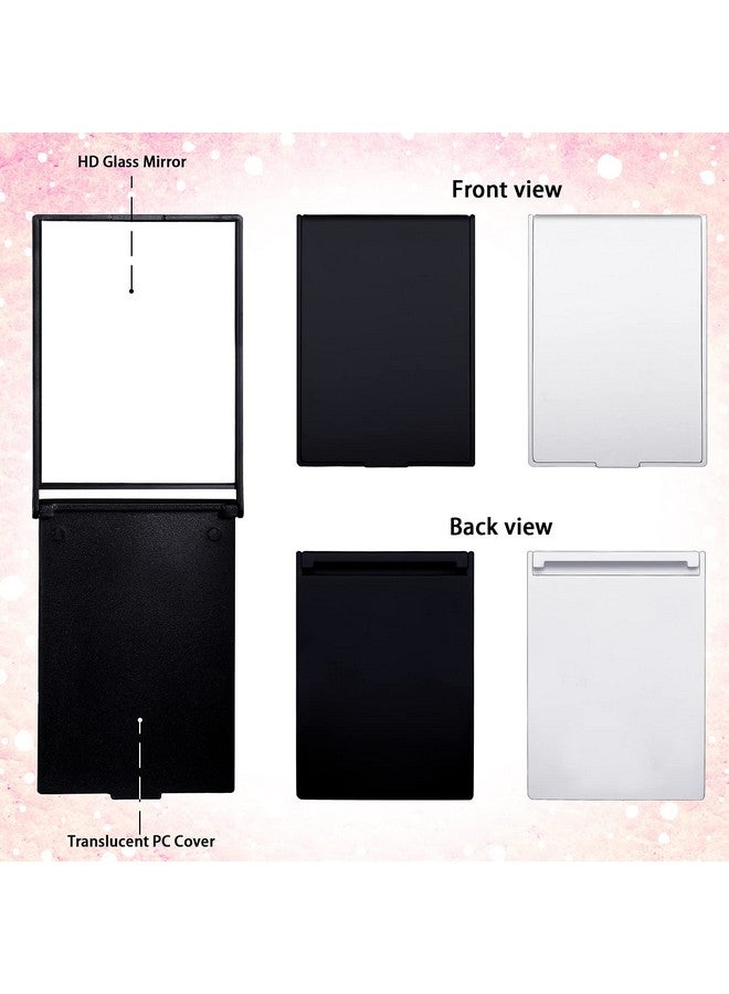Queekay Home Mirror 16Pcs 2 X 3 X 0.2'' Small Makeup Folding Mirror Portable Travel Mirror Compact Stand Up Mirror For Women Girls Black White - Image 4