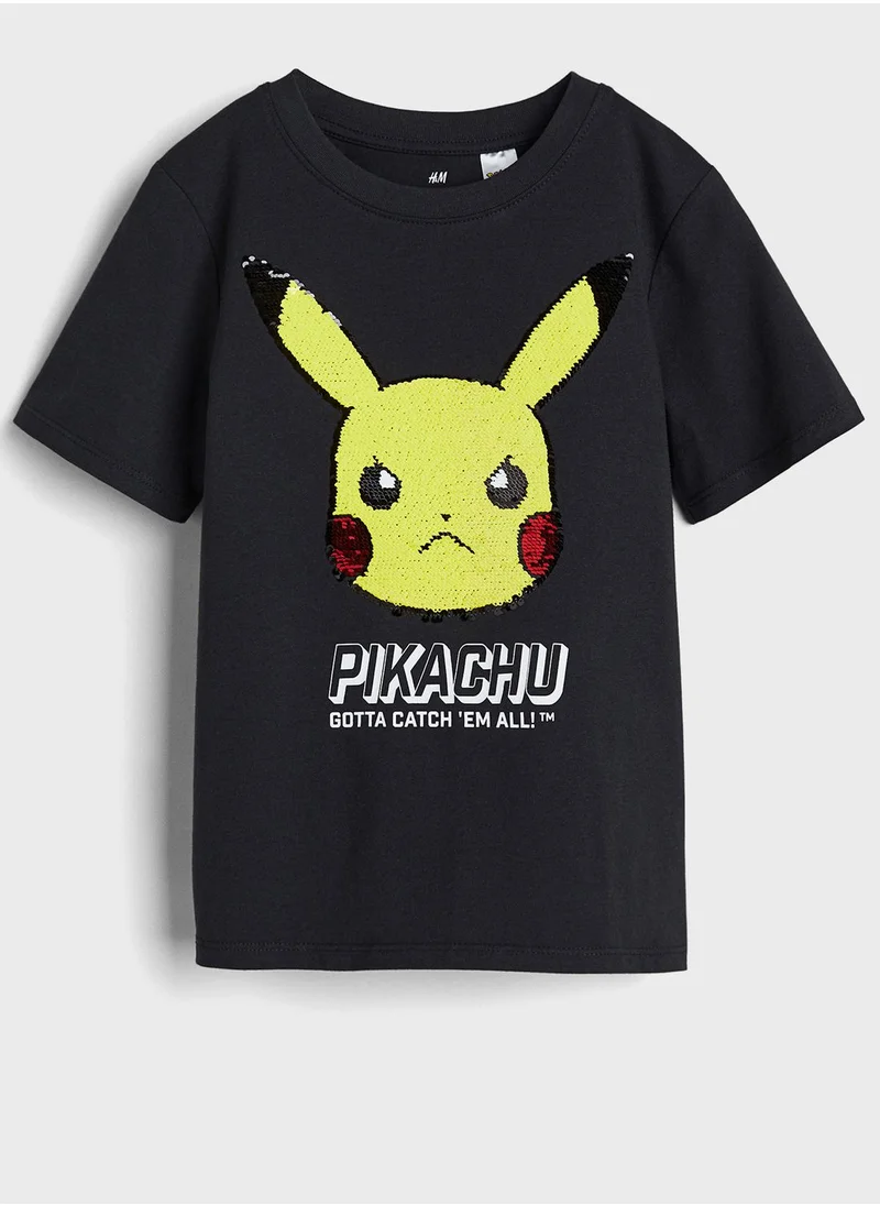 اتش اند ام Kids Round Neck Printed T-Shirt