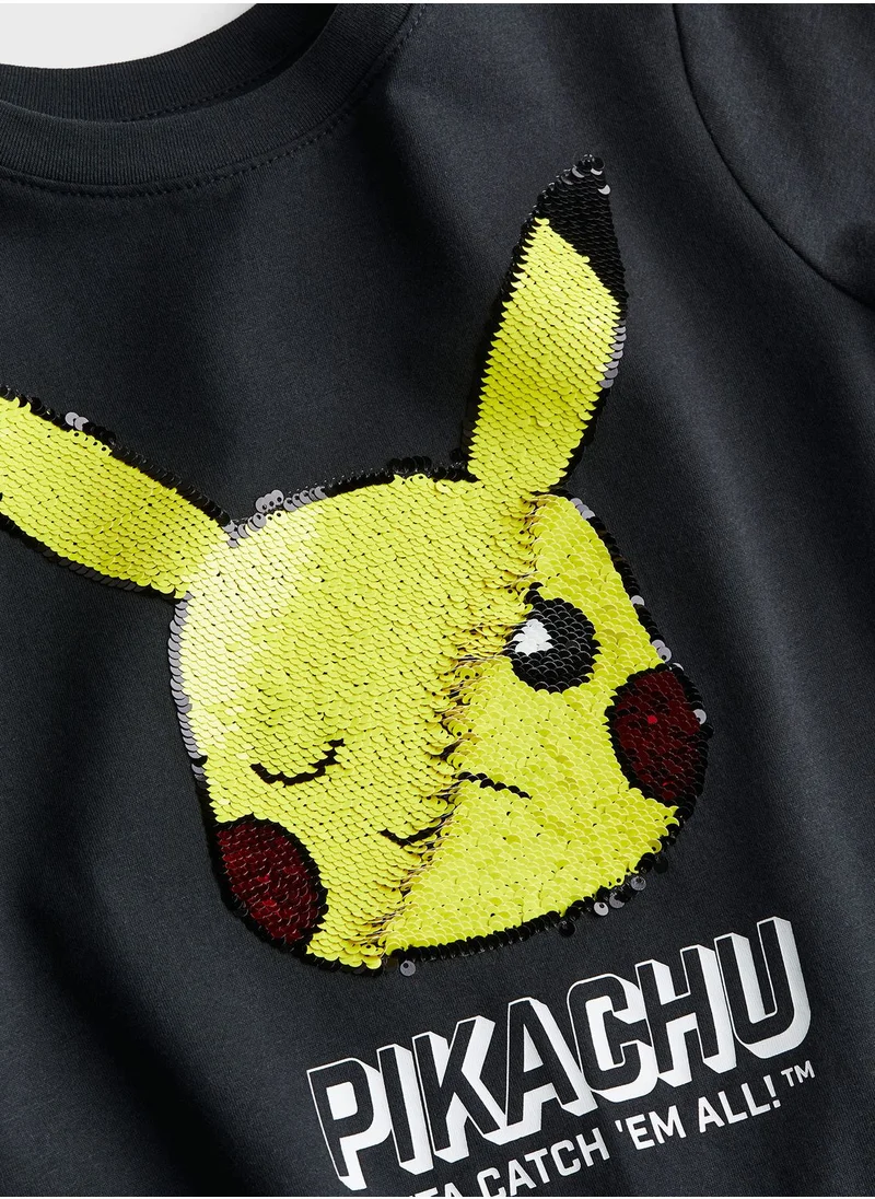 اتش اند ام Kids Round Neck Printed T-Shirt
