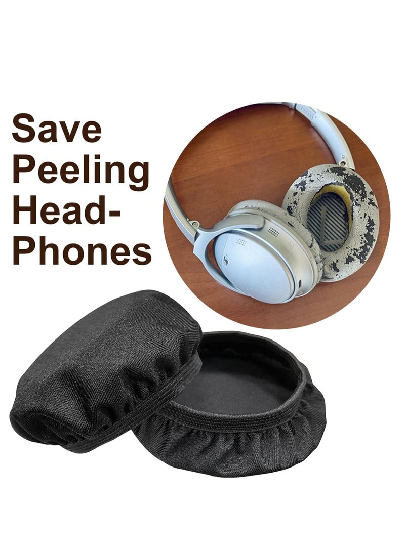 Zikra 4Pcs Headphone Ear Pads Covers, Washable Sanitary Ear Pad, Stretchable Fabric Headphone Covers for Gym, Training, Aviation, Racing, Gaming Over The Ear Headphones, Fit 3.5" - 4.3" Ear Pads - Image 2