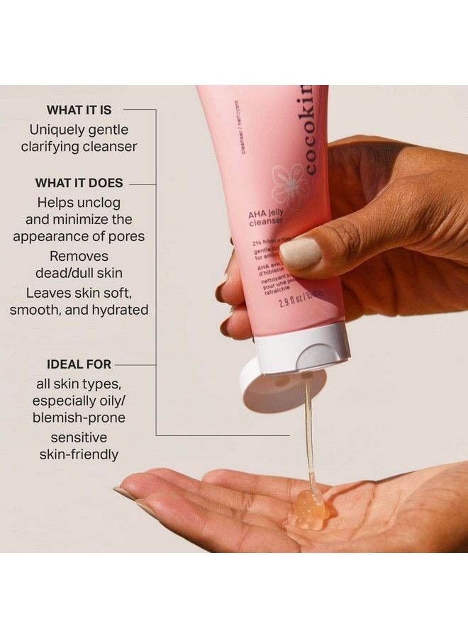 Cocokind غسول وجه جيل أها - غسول وجه لطيف مع أحماض أها وبها مع حمض الهيالورونيك - غسول مقشر للوجه للبشرة الدهنية - Image 3