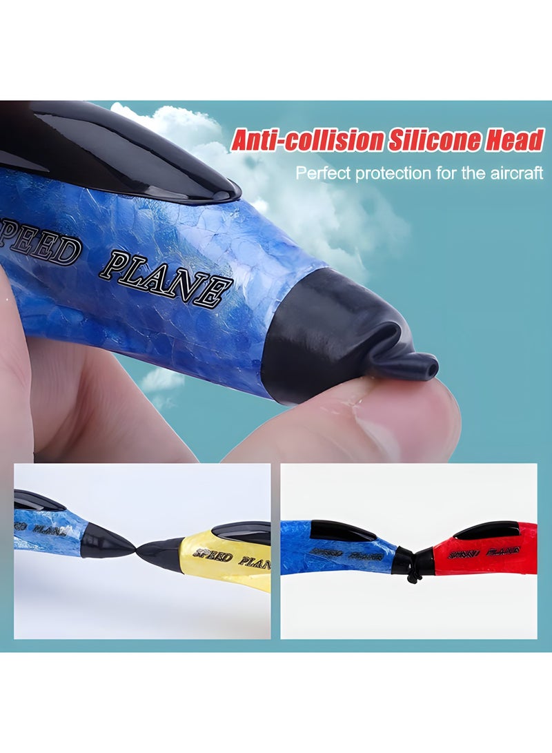 MAGIC VAULT طائرة شراعية تعمل بالتحكم عن بعد 2.4 جيجا هرتز 2 قناة للأطفال البالغين المبتدئين، سهلة الطيران، طائرة مقاتلة من رغوة EPP مع إضاءة LED (أزرق) - Image 3