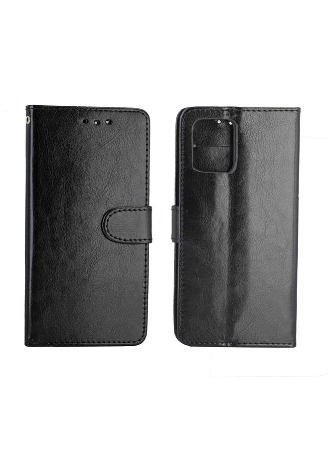 زبون جراب لهاتف Galaxy S10 Lite مصنوع من الجلد بتصميم Crazy Horse مع حامل وفتحات للبطاقات ومحفظة وإطار للصور - Image 2