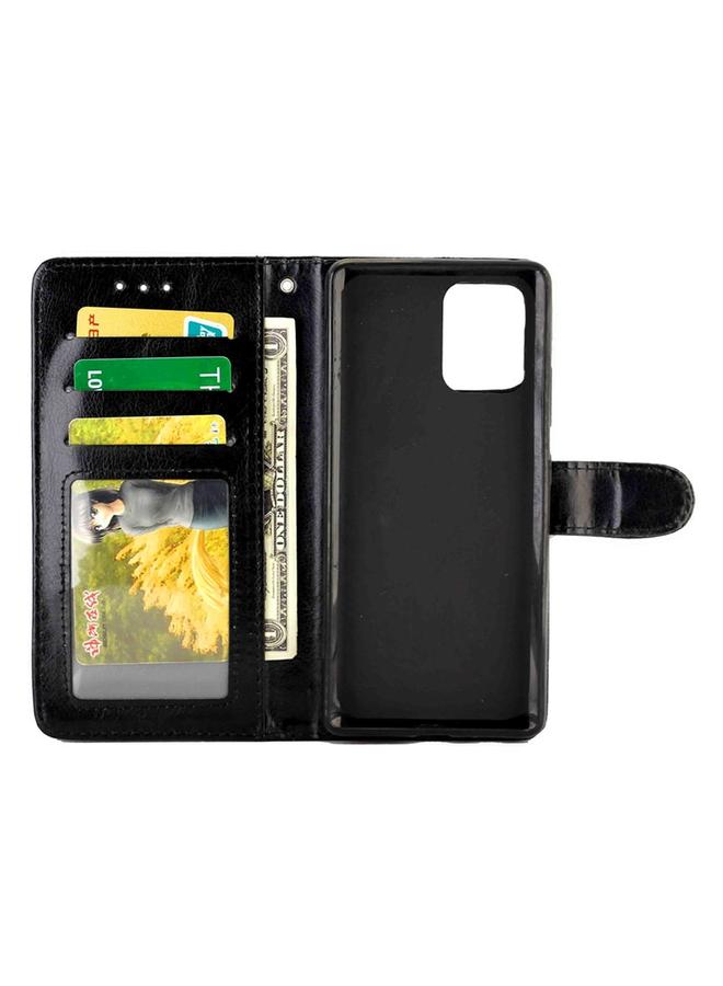 زبون جراب لهاتف Galaxy S10 Lite مصنوع من الجلد بتصميم Crazy Horse مع حامل وفتحات للبطاقات ومحفظة وإطار للصور - Image 3