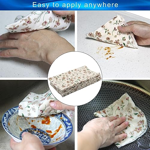 Pinowu Reusable Paper Towels Cotton Cloths (12pcs), Absorbent Kitchen Dishcloths (10x10 inch) Washable Paperless Towels Zero Waste Alternative Napkins for Kitchen Household Cleaning - Image 2