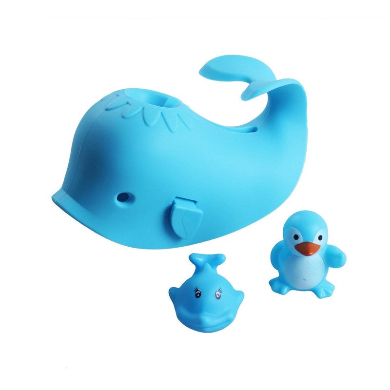 جايم إكسل Bath Spout Cover, Faucet Cover Baby Bathroom Tub Faucet Cover Protector for Kids, Bathtub Spout Cover for Baby Kids Toddlers Protection Accessories Baby Safety Universal Bath Silicone Toys Whale Blue - Image 1