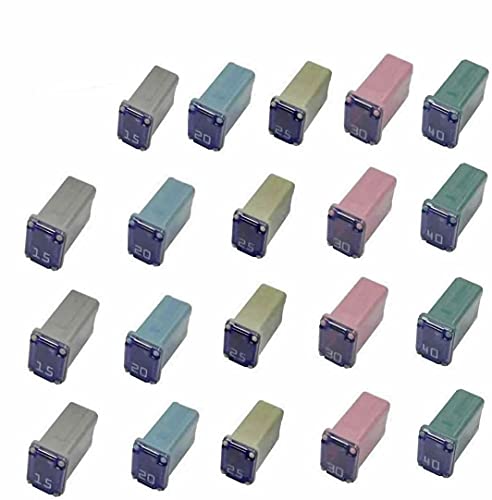 JESUNK 20 pc Automotive MCASE Mini Box Shaped Cartridge Fuse Kit for Cars, Trucks, and SUVs - Image 1