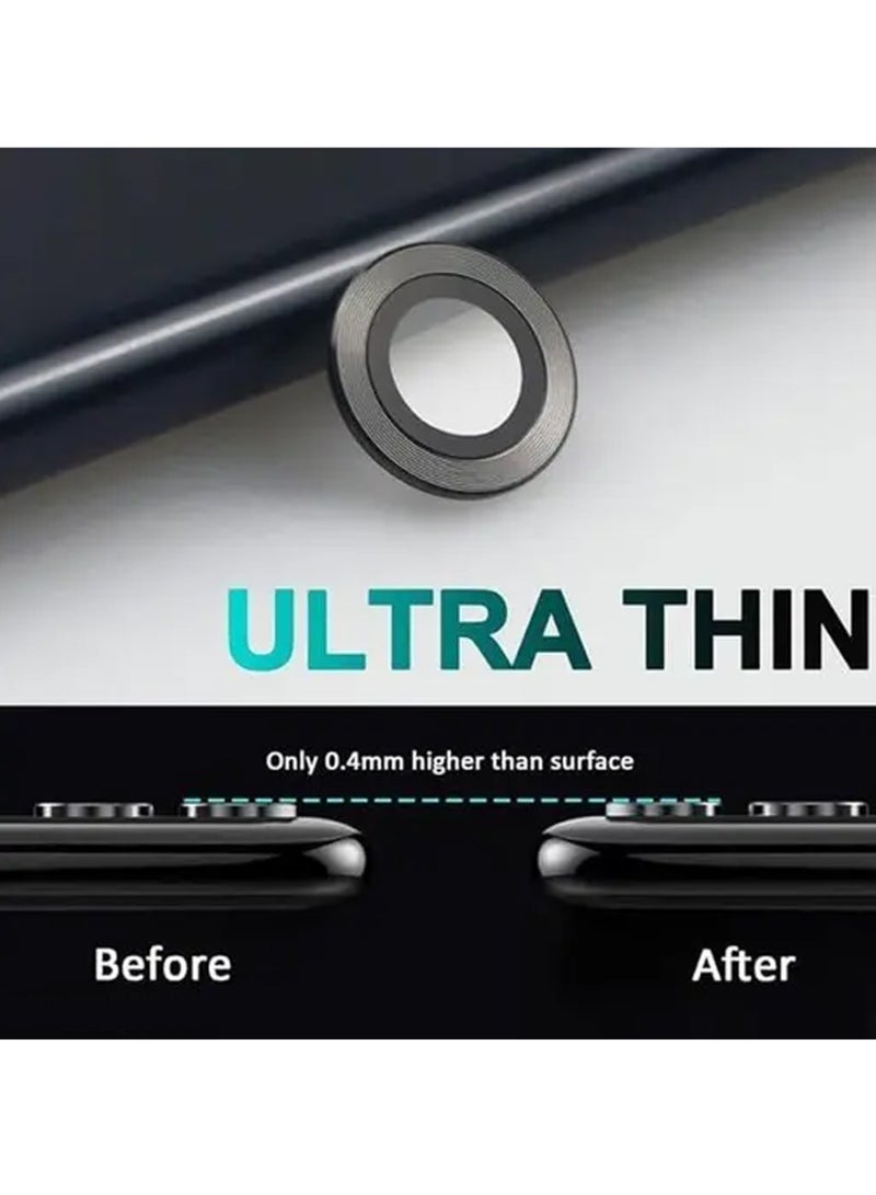 Waldic Samsung Galaxy Z Fold 6 Camera Lens Protector, Scratch-Resistant HD Clarity Ultra-Thin 9H Tempered Glass with Aluminium Edging, Individual Metal Lens Cover - Black  - Image 3