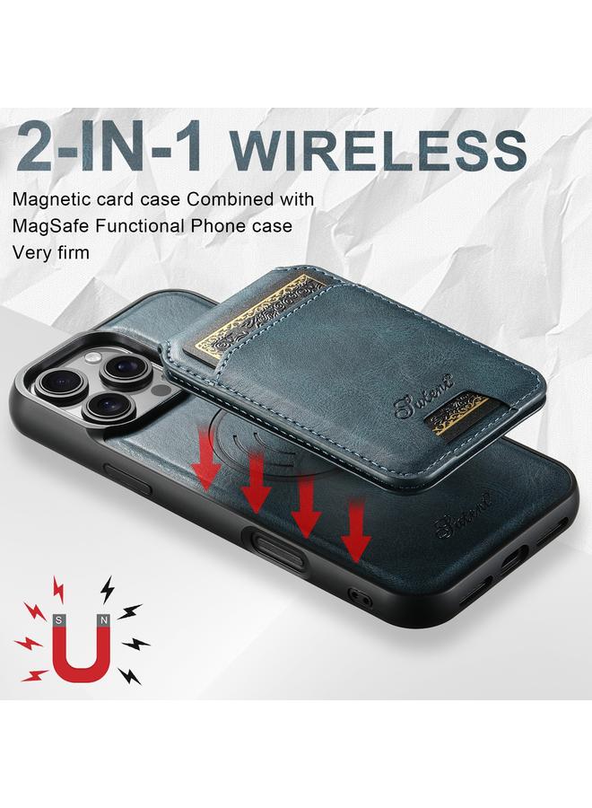 Suteni Case For iPhone 16 Pro Max H15 MagSafe Oil Eax Leather Detachable Wallet Back Phone Case - Image 5
