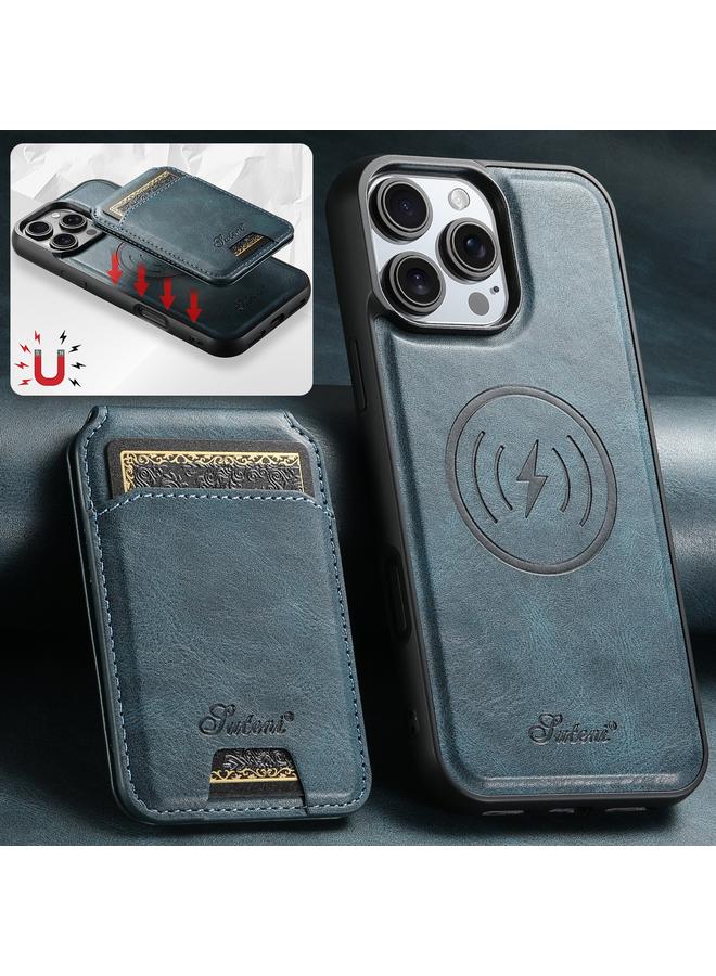 Suteni Case For iPhone 16 Pro Max H15 MagSafe Oil Eax Leather Detachable Wallet Back Phone Case - Image 2