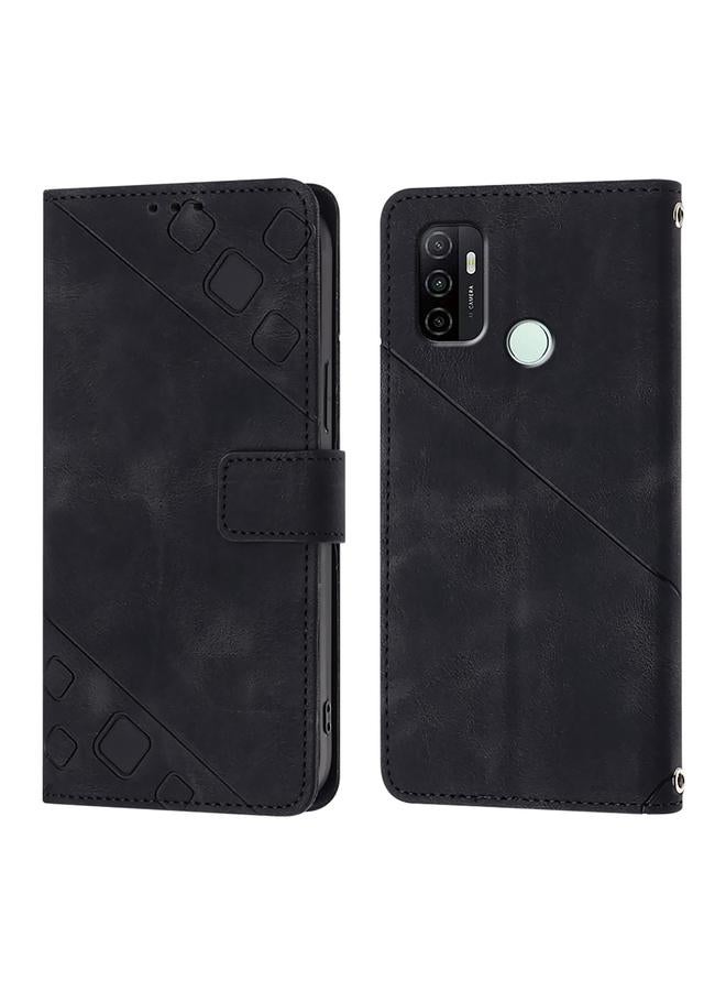 S-TOP Case For OPPO A53s 4G / A33 2020 4G Skin-feel Embossed Leather Phone Case - Image 3