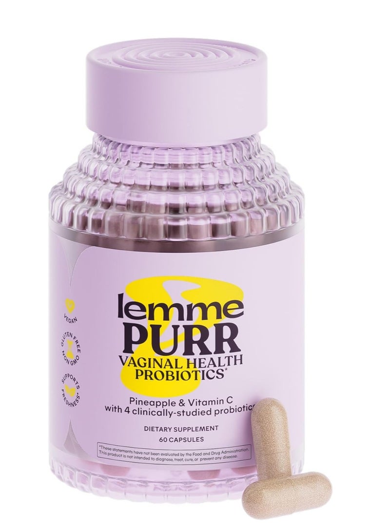 LEMME BE Probiotics for Women - Promotes pH Balance & Urinary Tract Health w/Lactobacillus Blend, Clinically Tested Strains, Pineapple & Vitamin C - 60 Veggie Capsules - Image 1