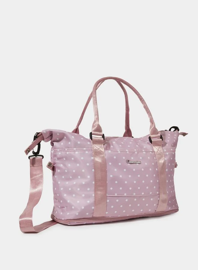 Lilac Polka Dot Gym Bag