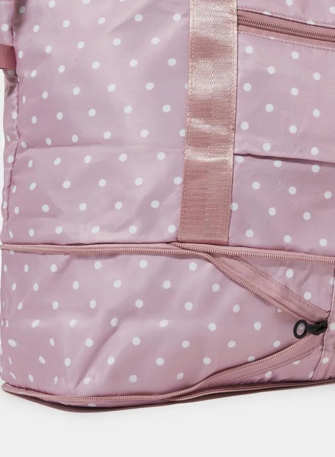 Styli  Lilac Polka Dot Gym Bag for Women | Best Price UAE