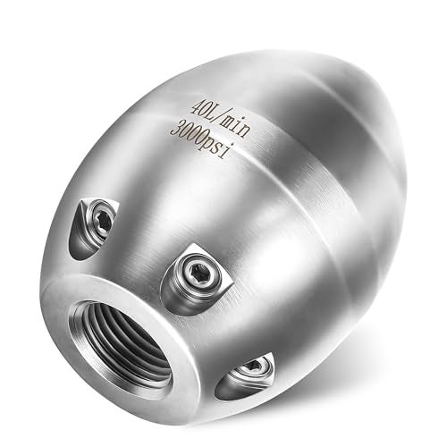 TasuoX Sewer Jetter Nozzle for Pressure Washer 38 NPT Internal Thread Strong Shot Jetter Head Stainless Steel Power Washer Drain Jetter Cleaner 3000 PSI - Image 1
