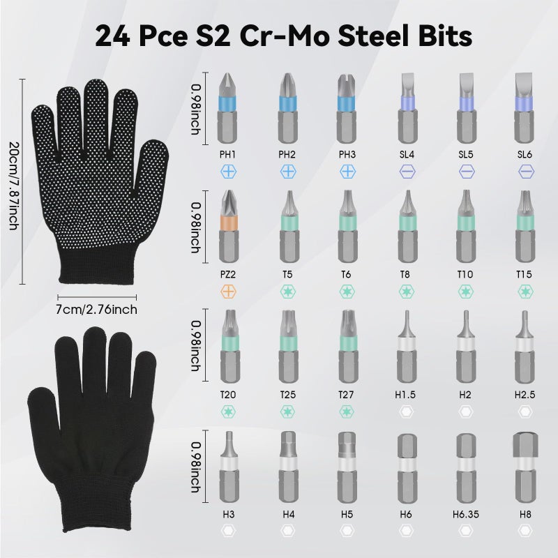 HYLEBOR 24 in 1 Magnetic Screwdriver Set, HYLEBOR Screwdriver Set with Detachable Handle, Mini Repair Tool Kit, Multipurpose DIY Precision Ratcheting Tool Set for Professional Work and Maintenance - Image 2