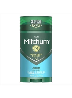 Antiperspirant Deodorant Stick for Men, Triple Odor Defense Invisible Solid, 48 Hr Protection, Dermatologist Tested, Clean Control, 2.7 oz