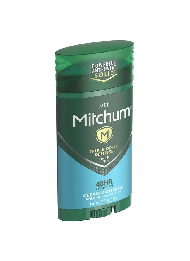 Mitchum - Antiperspirant Deodorant Stick for Men, Triple Odor Defense Invisible Solid, 48 Hr Protection, Dermatologist Tested, Clean Control, 2.7 oz - Image 1
