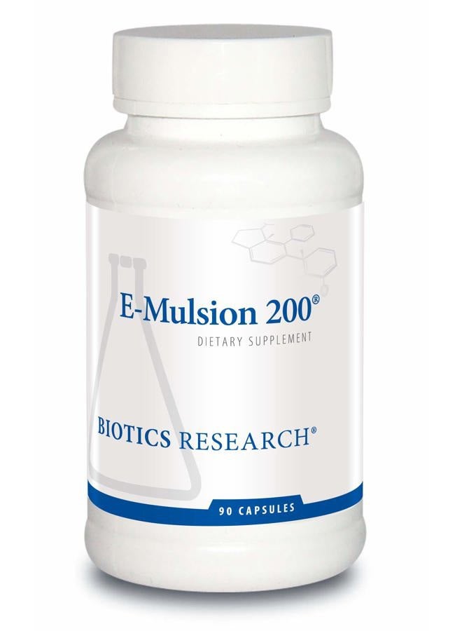BIOTICS E-Mulsion 200©– Emulsified, Enhanced Absorption, Vitamin E, Mixed Tocopherols, Antioxidant, Cardiovascular Health, Immune Support 90 caps - Image 1
