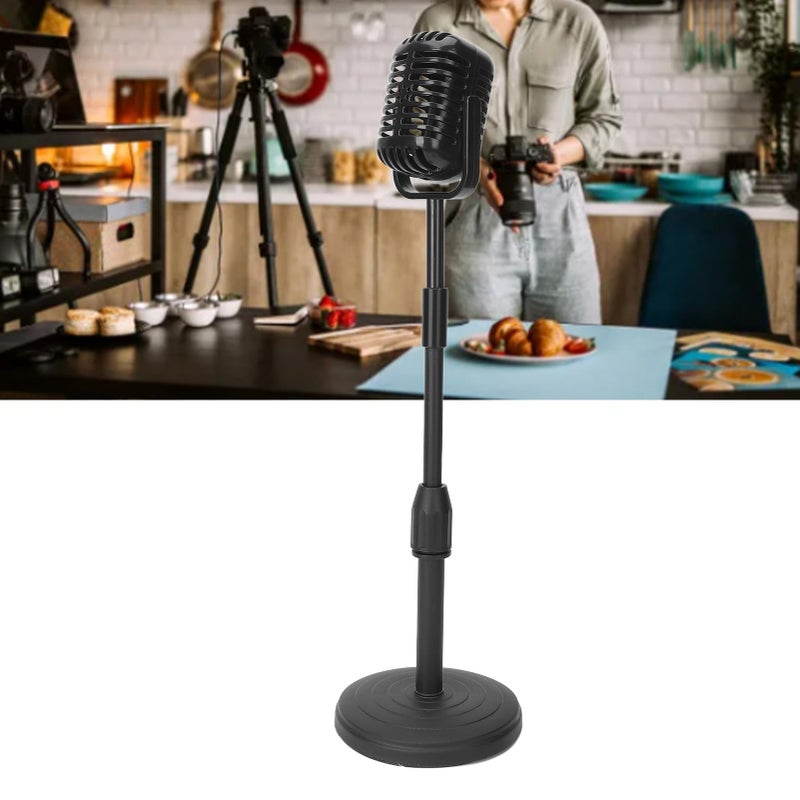 Vintage Style Microphone Stand Black For Costume Photography Antique Decoration - Image 5