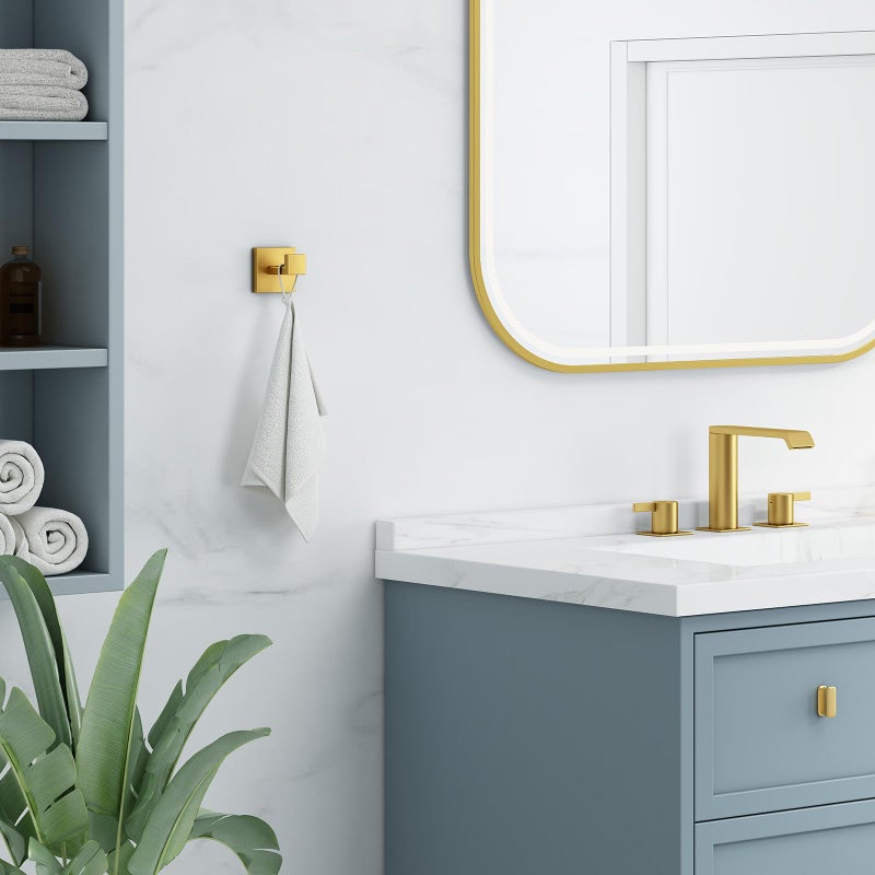 Angle Simple خطاف منشفة زاوية بسيطة، حامل منشفة يد من الفولاذ المقاوم للصدأ SUS 304 للحمام، خطاف معطف حائط، ذهب مصقول - Image 2