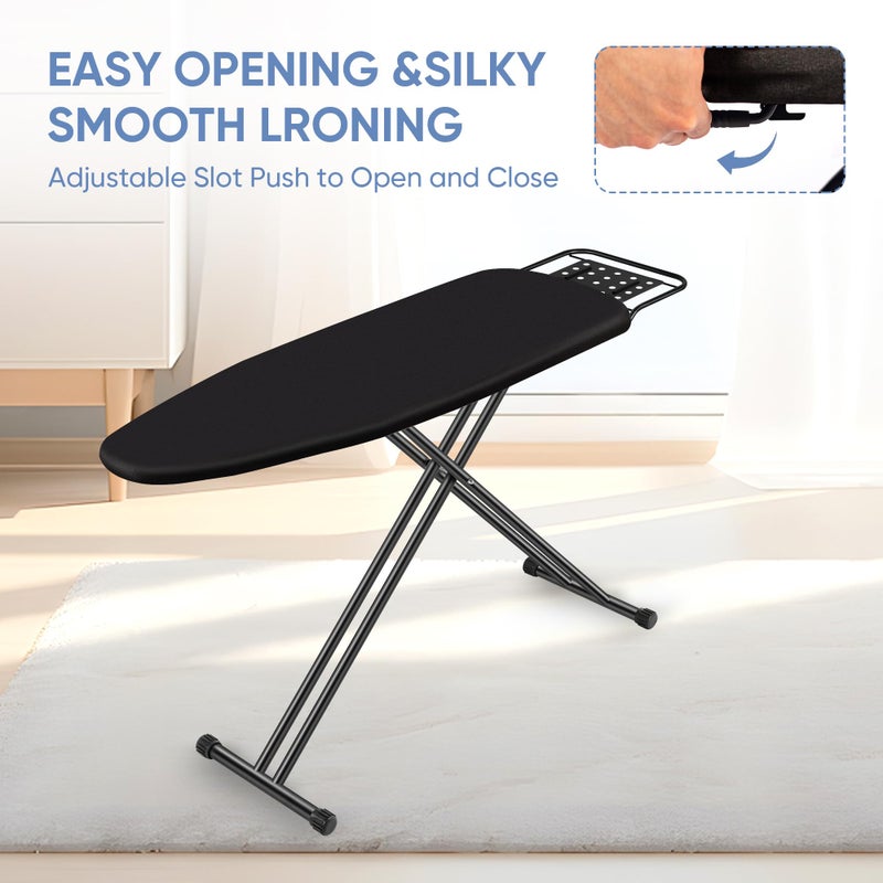Jakeefud Full Size Ironing Board 15" X 47" with Heat Resistant Cover and Thicken Felt Pad, Safety Iron Rest, Heavy Duty,Anti-Skid Feet, Height Adjustable - Image 4