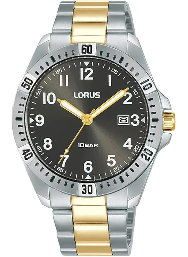 لوراس ساعة رجالية RH921NX9 بمينا رمادي داكن وسوار من الفولاذ المقاوم للصدأ - Image 1