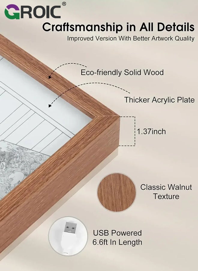 GROIC LED Poster Frame Van Gogh Starry Night ,Backlight Frame, Photo Frame, Light Stand with Dimmer 3-colors, Touch Control, Adjustable Brightness 8 inch - Image 5