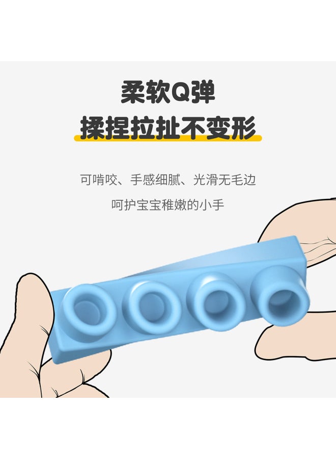 Greater" Soft Building Blocks Infants Can Bite Soft Rubber Building Blocks Children's Early Education Diy Assembled Educational Toys - Image 2