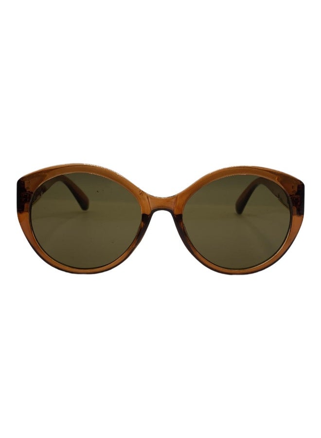 Influence Germany - Oval Brown Sunglasses for Women with Gold Chain Arms - Image 1