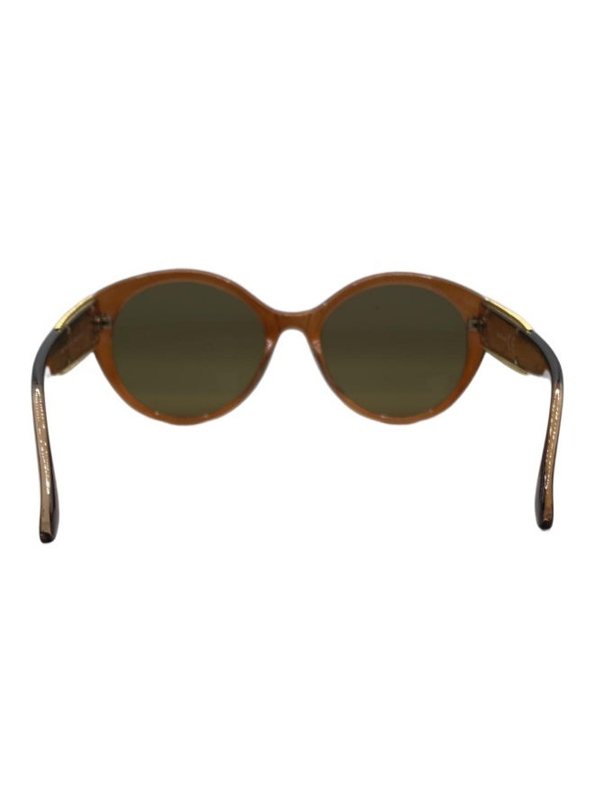 Influence Germany - Oval Brown Sunglasses for Women with Gold Chain Arms - Image 3