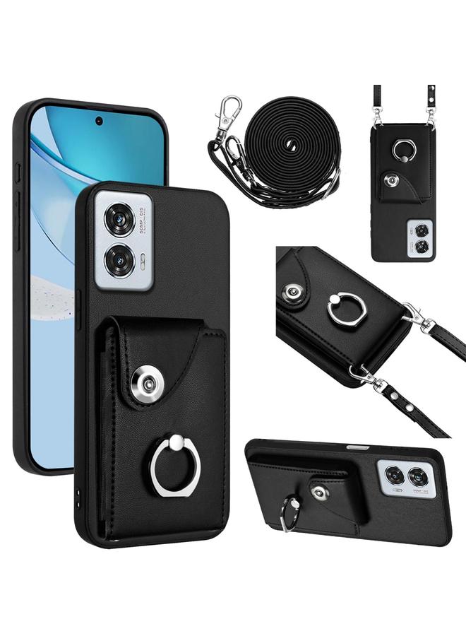 S-TOP Case For Motorola Edge 50 Fusion Global Organ Card Bag Ring Holder Phone Case with Long Lanyard - Image 1