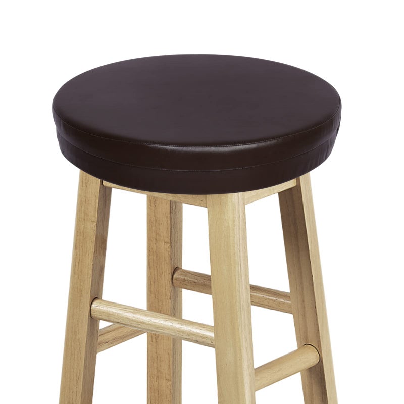 Shinnwa Shinnwa Round Stool Cushions with Elastic Waterproof Leather Covers and Non Slip Bottom for Bar Stool Round Foam Padded Seat Cushion Cover 14 Inch Brown 