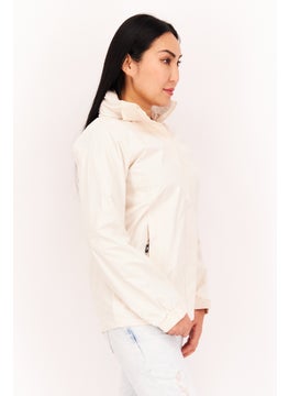 Trespass Women Hooded Plain Windbreaker Jacket, Off White  - Image 4