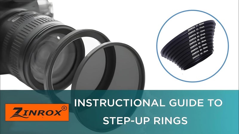 ZINROX® 46mm to 82mm Stepping Up Lens Filter Adapter Rings, 9 Pieces Set, Sizes: 46-49mm, 49-52mm, 52-55mm, 55-58mm, 58-62mm, 62-67mm, 67-72mm, 72-77mm, and 77-82mm Step Up Rings Conversion Ring Set - Image 2