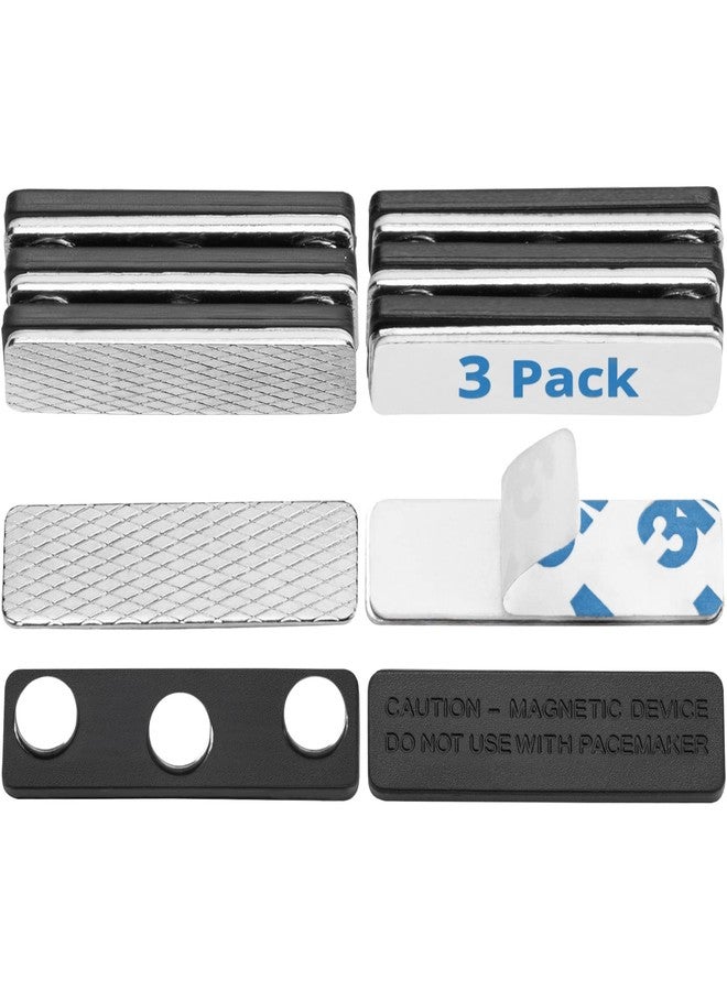 Mata1-USA (3 Badge Holder Magnets, 1.75 x 0.5 inches), Name Tag Magnet Backs w/ 3 Extra-Strong Neodymium Magnets for ID Badge Holders - Image 1