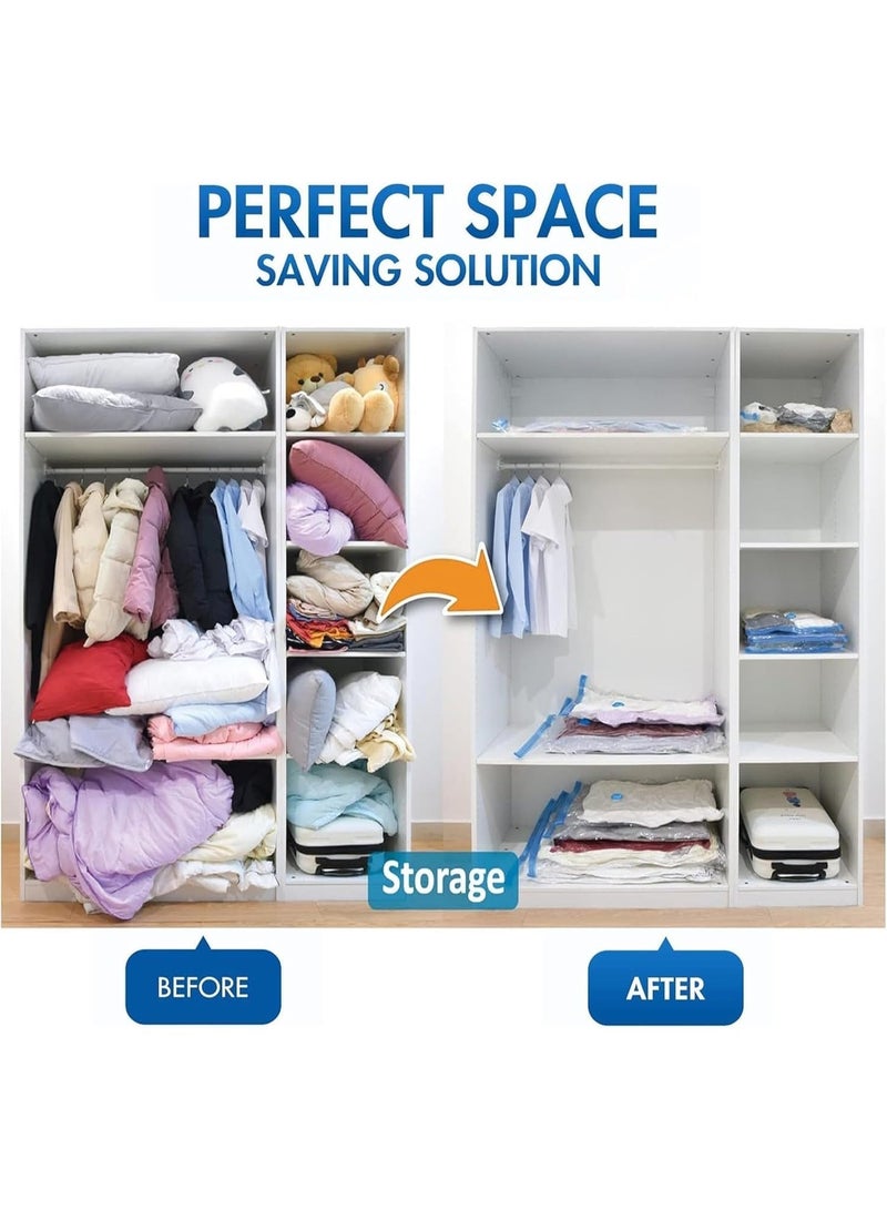 Vacuum Storage Bags Pack of 8 with Free Hand Pump | Space Saver Bags for Clothes, Duvets, Bedding, Blankets & Travel - Image 2