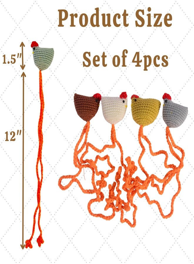 RucaDeco Handmade Chicken Bookmark Set of 4pcs Cute Crochet Gift for Book Lovers, Teacher Appreciation Present, Reading Accessory for Women, Teacher Gifts, Unique Farm Animal Lovers Idea for Classroom Supplies - Image 3