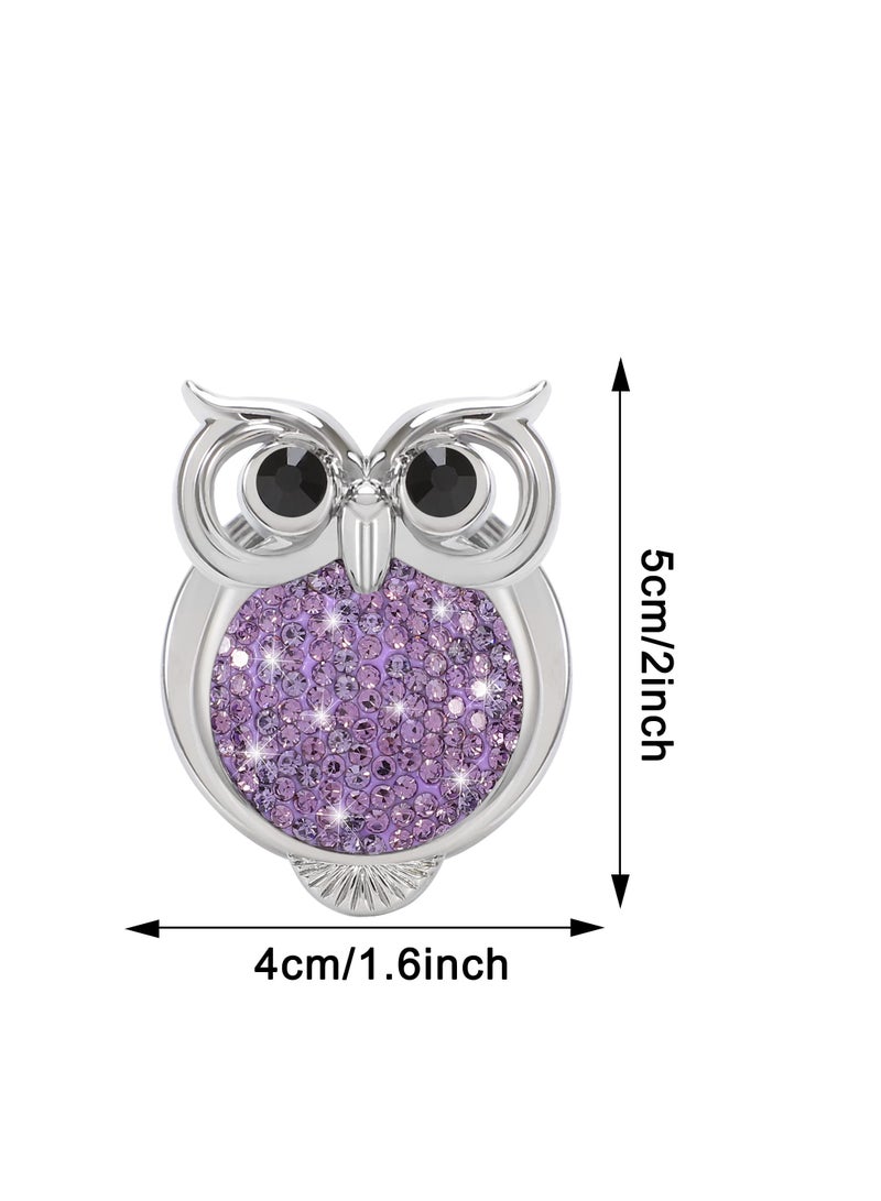 Excefore Car Push Start Button Cover, Cute Bling Crystal Car Engine Start Stop Button Cover, Car Engines Start Stop Accessories for Owl Car Interior Decoration Rhinestone Sticker - Image 2