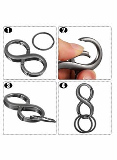 2 Pcs Car Key Chains, 8 Shape Car Detachable Key Chains Zinc Alloy Business Key Rings with 4 Extra Key Rings for Men and Women (Black + Silver ) - pzsku/Z0A1493788B35513BA572Z/45/_/1717031163/5ead1f8d-c21d-487a-b90a-c9c1348ac784