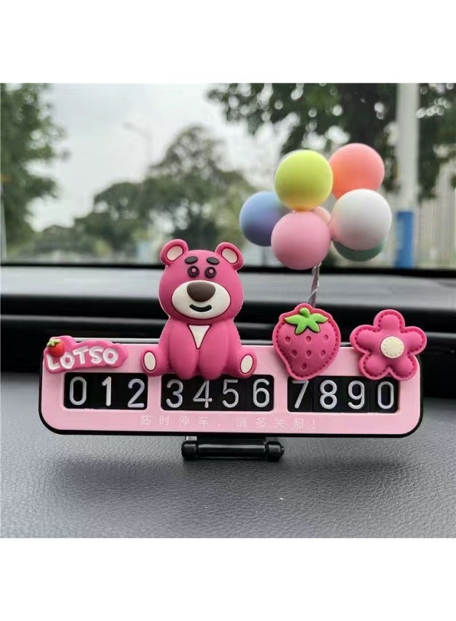 Cute Cartoon Car Moving Car Mobile Phone License Plate License Plate Number Digital Ornaments Car Temporary Parking Plate Lady 