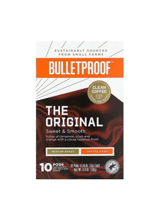 Bulletproof - The Original Coffee Pods Medium Roast 10 Pods 0.39 oz 11 g Each - Image 1