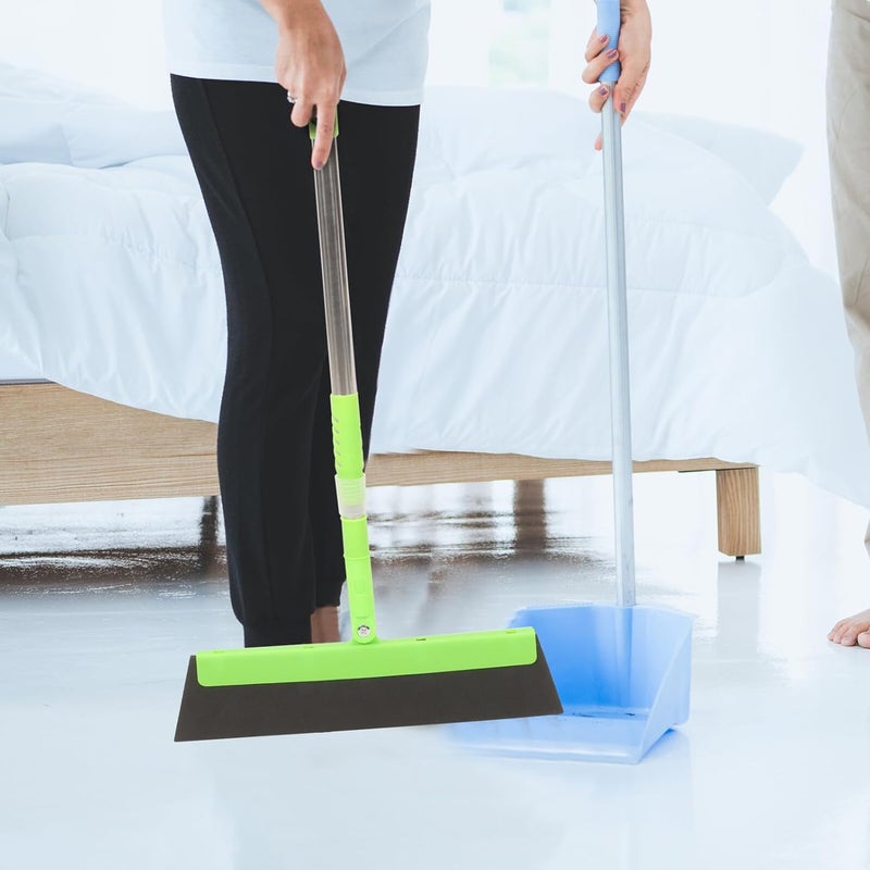 Multi-Function Floor Squeegee Broom with Scraper Household Floor Sweeper for Hair and Water Removal Green Cleaning Tool for Bathroom Kitchen - Image 3