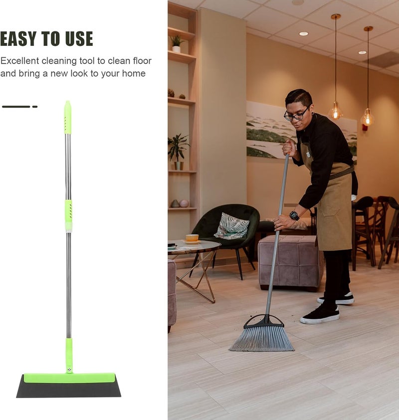 Multi-Function Floor Squeegee Broom with Scraper Household Floor Sweeper for Hair and Water Removal Green Cleaning Tool for Bathroom Kitchen - Image 4