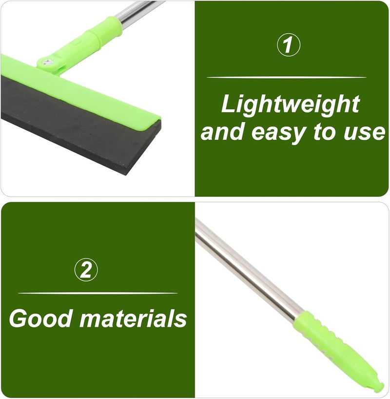 Multi-Function Floor Squeegee Broom with Scraper Household Floor Sweeper for Hair and Water Removal Green Cleaning Tool for Bathroom Kitchen - Image 1