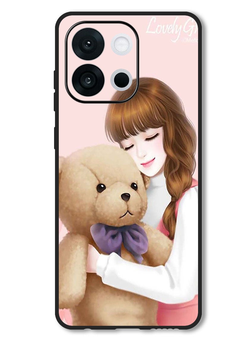 Theodor Case Compatible with OnePlus 13T 6.32 Inch Protection Shockproof Bumper Cover Lovely Girl Witih Teddy - Image 1