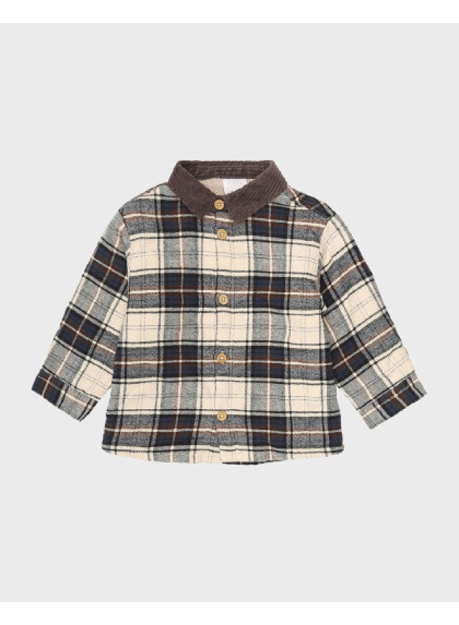 Zara Kids Retro Trend Classic Checkered Patchwork Warm Cotton Long Sleeve Lapel Jacket - Image 1