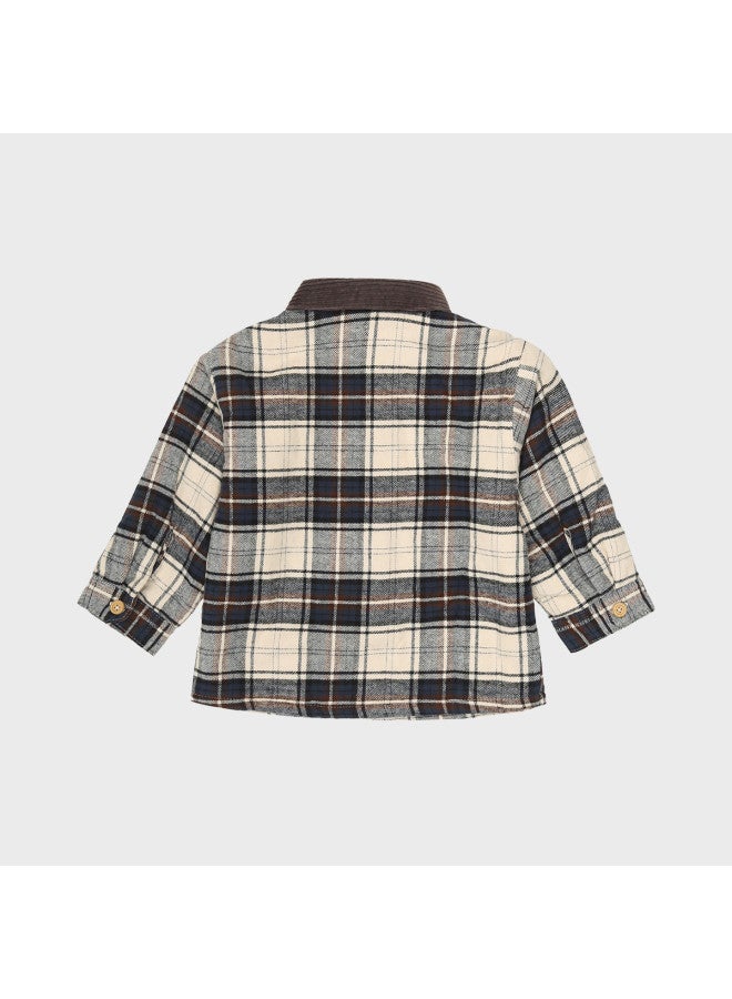 Zara Kids Retro Trend Classic Checkered Patchwork Warm Cotton Long Sleeve Lapel Jacket - Image 3