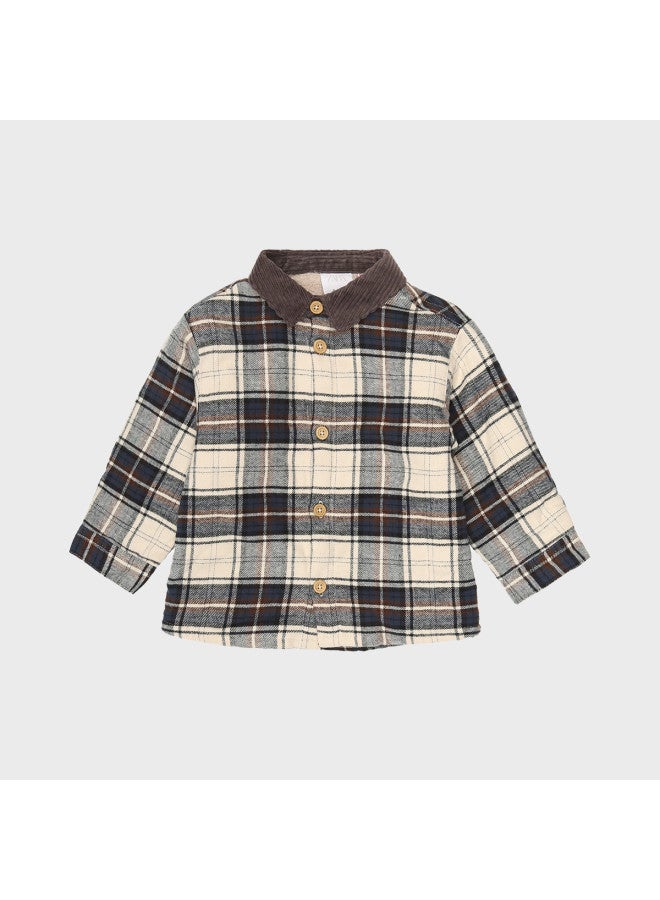Zara Kids Retro Trend Classic Checkered Patchwork Warm Cotton Long Sleeve Lapel Jacket - Image 2