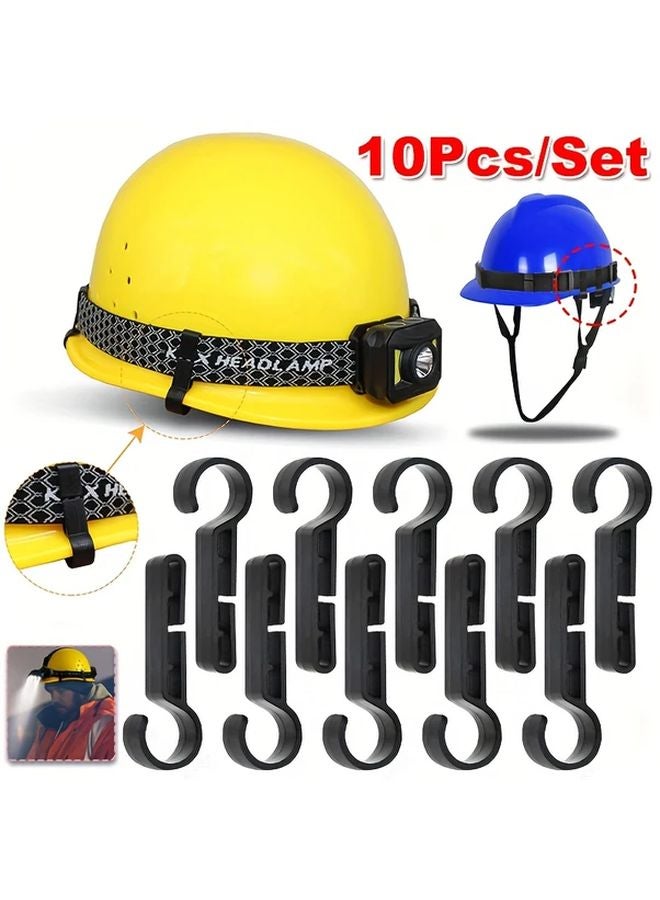 10Pcs Safety Helmet Headlamp Clips Anti Slip Plastic Hooks Durable PVC Construction - Image 1